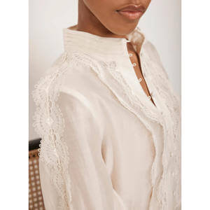 Mint Velvet Cream Trim Detail Blouse